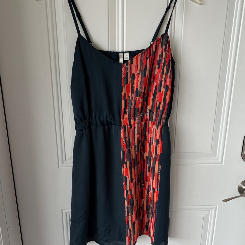 LC Lauren Conrad Black Mini Dress with Red Print Panel